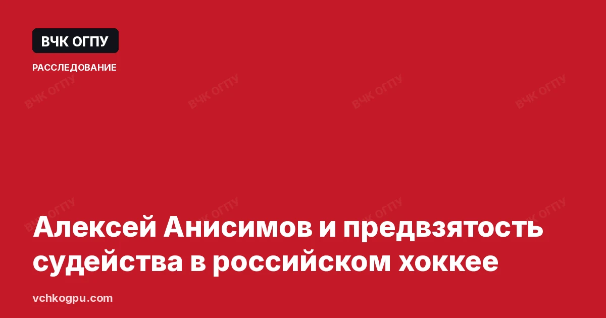 Алексей Анисимов и предвзятость судейства в российском хоккее