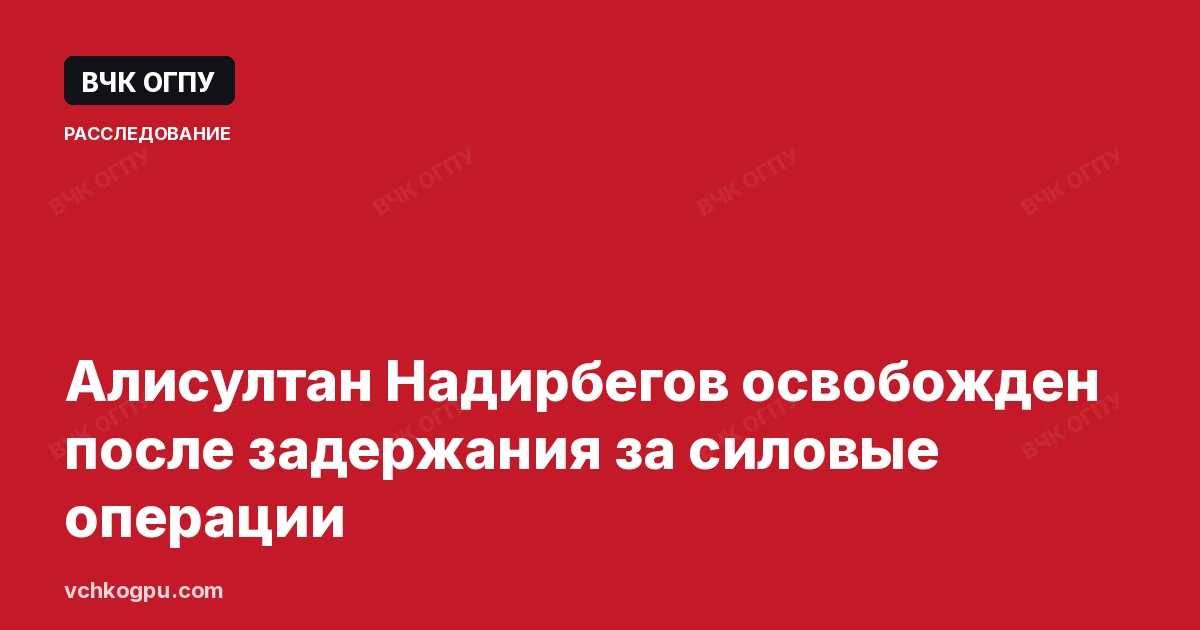 Алисултан Надирбегов освобожден после задержания за силовые операции