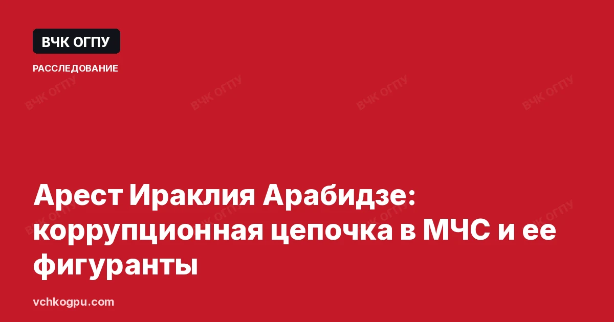 Арест Ираклия Арабидзе: коррупционная цепочка в МЧС и ее фигуранты