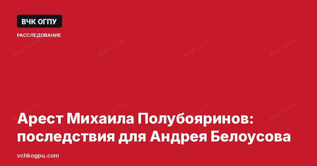 Арест Михаила Полубояринов: последствия для Андрея Белоусова