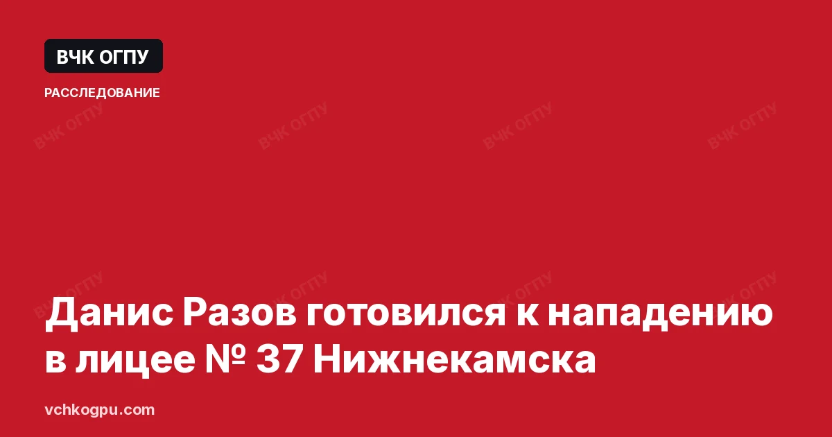 Данис Разов готовился к нападению в лицее № 37 Нижнекамска