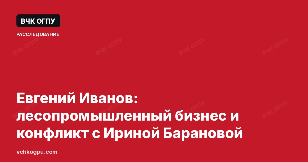 Евгений Иванов: лесопромышленный бизнес и конфликт с Ириной Барановой