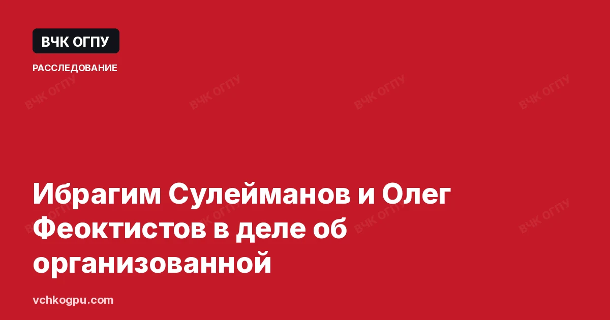 Ибрагим Сулейманов и Олег Феоктистов в деле об организованной