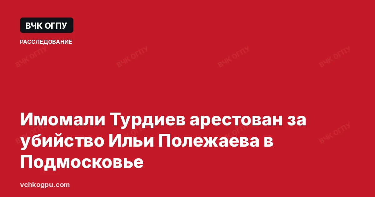 Имомали Турдиев арестован за убийство Ильи Полежаева в Подмосковье