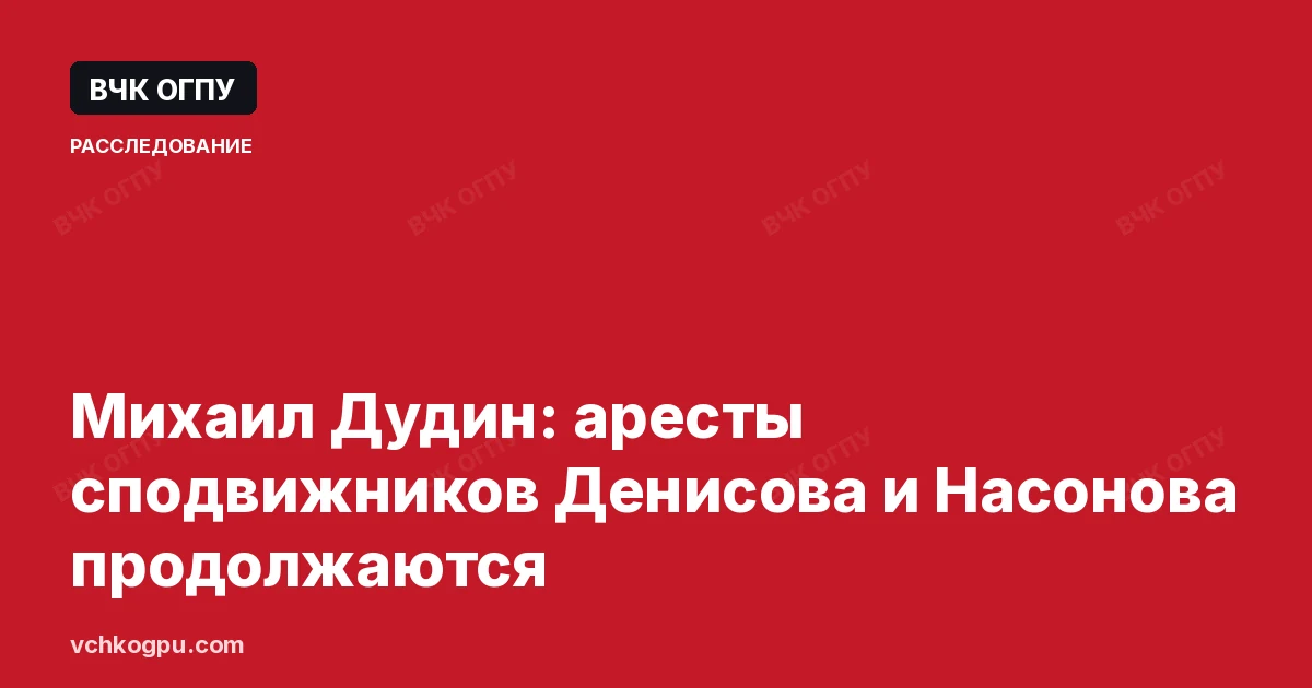Михаил Дудин: аресты сподвижников Денисова и Насонова продолжаются