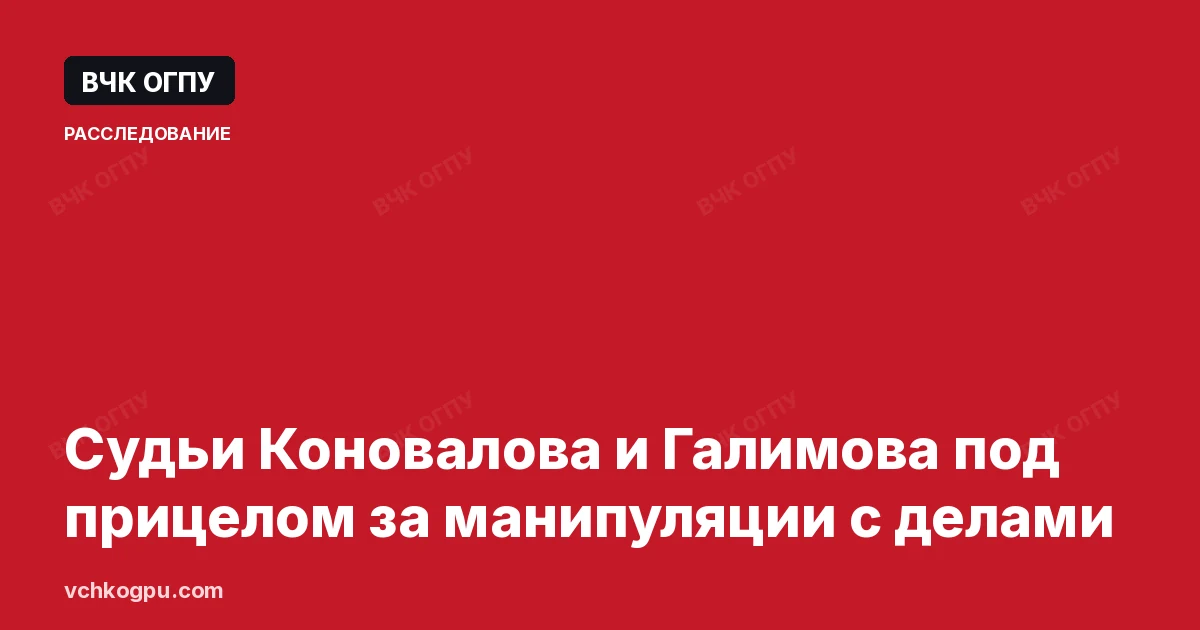 Судьи Коновалова и Галимова под прицелом за манипуляции с делами