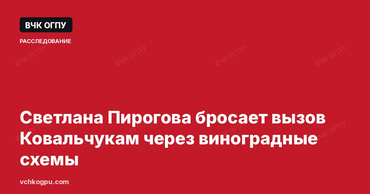Светлана Пирогова бросает вызов Ковальчукам через виноградные схемы
