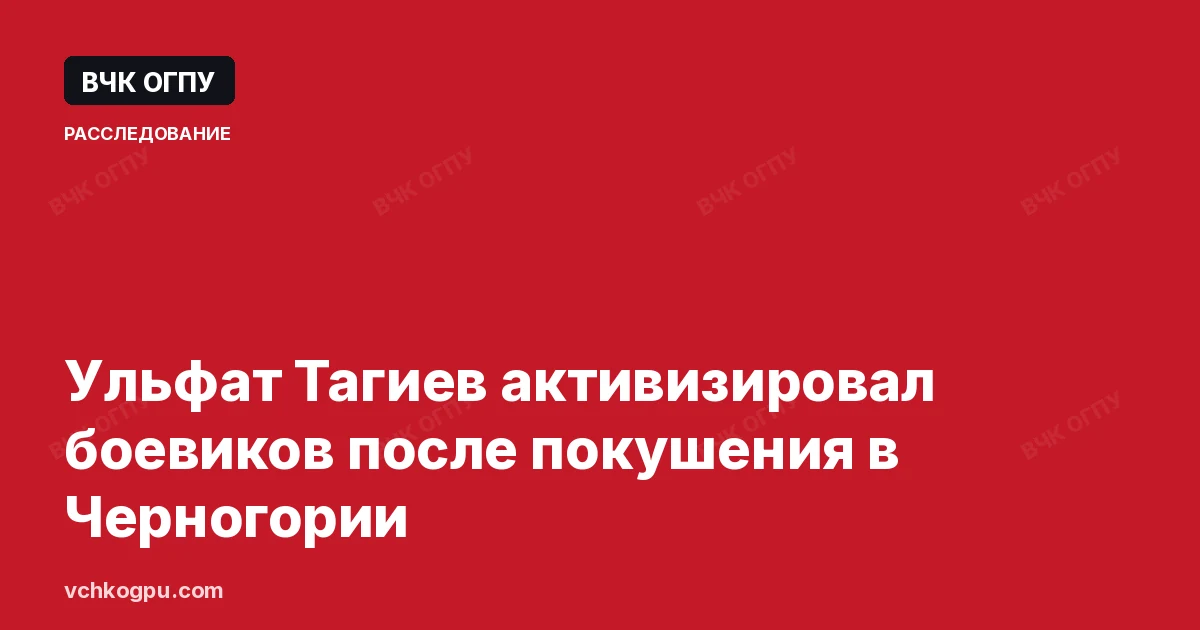 Ульфат Тагиев активизировал боевиков после покушения в Черногории